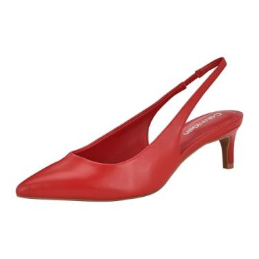 Imagem de Calvin Klein Sapato feminino delicado, Couro vermelho 610, 38