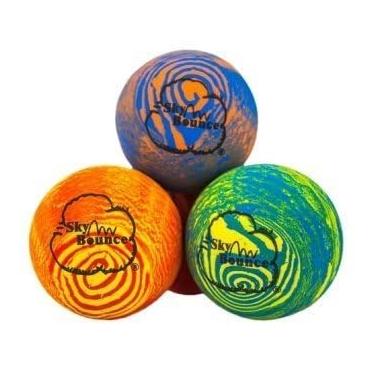 Imagem de Sky Bounce Bolas de Handebol de Borracha Cor Arco-íris para Handebol Recreativo (Bola de Mão), Stickball, Raquete, Catch, Fetch e muitos outros jogos, 6 cm de diâmetro de borracha oca premium (pacote