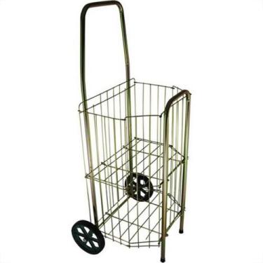 Imagem de Carrinho De Feira Madame Zincado Amarelo - L.S STREFEZZA