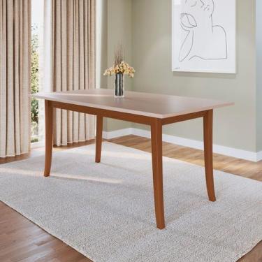 Imagem de Mesa de Jantar Retangular 6 lugares 170cm Imbuia/Bege - Delazari
