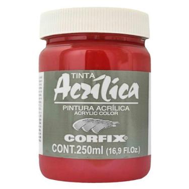 Imagem de Tinta Acrílica 250ml G1 130 Vermelho Cadmio Escuro Corfix, 130 - VERME