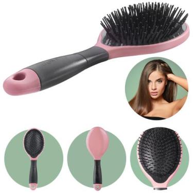 Imagem de Escova de Cabelo Desembaraçar Oval Premium Profissional Almofadada Dom