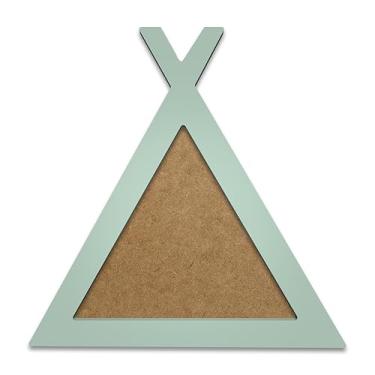 Imagem de Moldura Em Forma De Cabana Para Amigurumi Em Mdf Colorido Cor:Verde Paraíso;Tamanho:20,5x23,7 cm