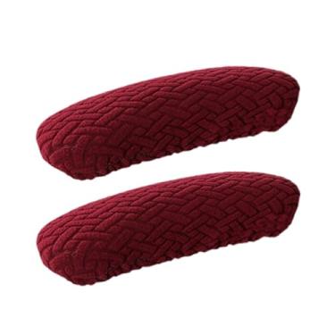 Imagem de IEUDNS 2PCS Cadeira de escritório Chaves Capas de braço de poltrona Tampas de descanso elástico Coberturas de reposição elástica Protetores de braço de, Vermelho