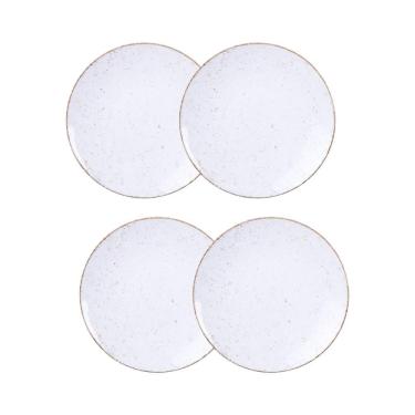 Imagem de Jogo de Pratos Sobremesa Rústico 4 Peças 21 cm Porcelana Decorada Tramontina