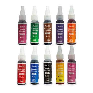 Imagem de Kit 10 Corante Alimentício Liquido Mago - 20ml Confeitaria