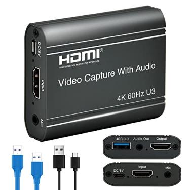 Imagem de ORIVISION Placa de captura de vídeo 4K, HDMI para USB 3.0 com loopout para Nintendo Switch, dispositivo de cartão de captura de jogos 1080p 60fps com saída de áudio para streaming, Xbox/PS4/PS5/PC