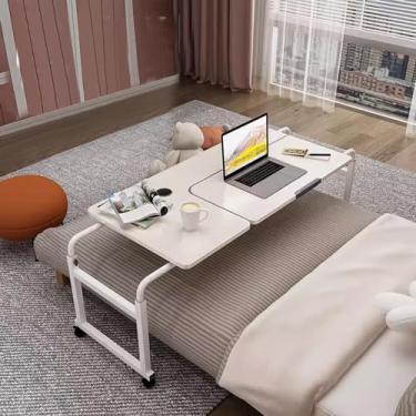 Imagem de Mesa de cama, mesa sobre a cama com rodas, mesa sobre a cama, mesa de computador móvel, mesa ajustável sobre cama, mesa inclinável, para casa, quarto, escritório, hospital