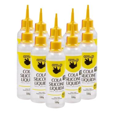 Imagem de Kit 10 Colas Silicone Líquida 100g Rendicolla Colagem e Aplicação Rápida Fixador Artesanato Cola Fria