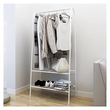 Imagem de Cabideiro organizador de roupas de ferro rack de roupas chão quarto cabideiro de roupas domésticas rack de secagem de roupas internas e externas chapéu e guarda-chuva (cor: 1)