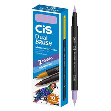 Imagem de Marcador Artístico Aquarelável Dual Brush, CIS, Lilás Pastel, Caixa com 10 unidades