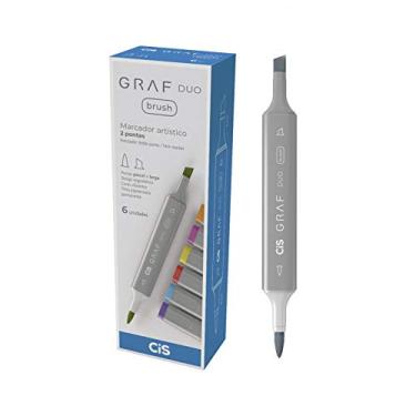 Imagem de Marcador Graf Duo Brush, CIS, Cool Grey 7, Caixa com 6 unidades