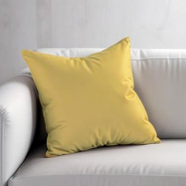Imagem de Capa Almofada Veludo Suede Sofa Decorativa 45x45 Amarela
