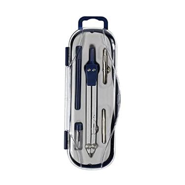 Imagem de Conjunto de bússola para geometria - Conjunto de 5 peças de plástico metal geometria transferidor conjunto de bússolas escolares para professores e alunos de qualquer nível, bússola de desenho