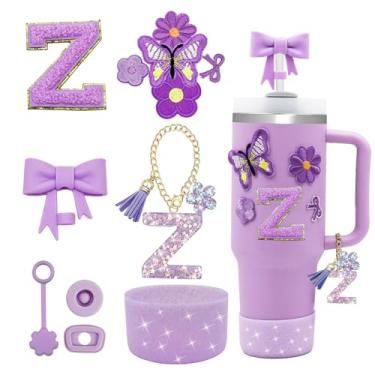 Imagem de XIANGYUAN Conjunto de 12 peças de acessórios para copo Stanley Cup 850.5 g 1,134.0 g copo com alça, incluindo capa de canudo de silicone e bota, tampa à prova de derramamento, pingentes Stanley