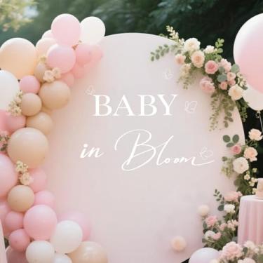 Imagem de Baby in Bloom Decorações de chá de bebê adesivos de sinal de festa para arco de balão decalque de fundo decalque menino ou menina decoração revelação de gênero - branco