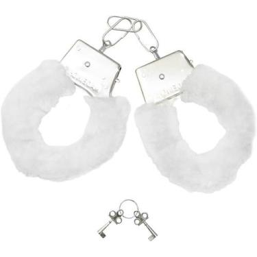 Imagem de Algemas em Metal Com Pelúcia - MEAME, Branco, 15CM