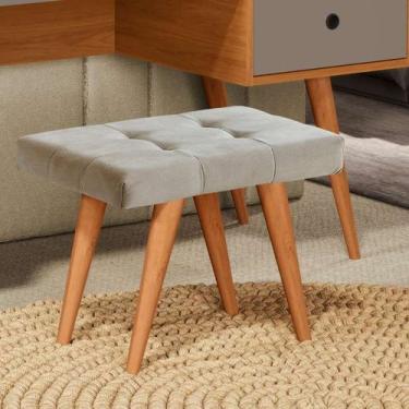 Imagem de Puff Banqueta Estofada Para Penteadeira Estilo Retrô Pés Palito - Anyb