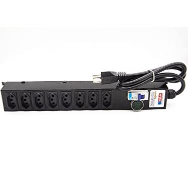 Imagem de Filtro De Linha Ferro Voltímetro Régua 8 Tomadas Disjuntor