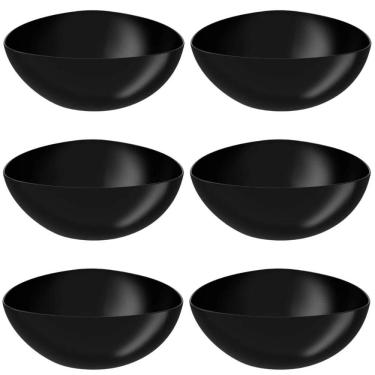 Imagem de Kit 6 Saladeiras Triangulares Preta Tigelas de Plástico 3,5L Coza Essential Cozinha Sal...