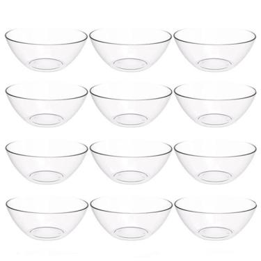 Imagem de Kit 12 Tigelas Pequenas Transparentes Crippa Travessa Restaurante Buffet Salada Sobremesa