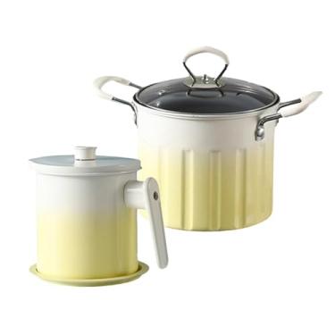 Imagem de IEUDNS Fritar panela de batatas fritas portátil com anti -escala manusear leite mais quente panela de sopa para fritar batatas fritas assando em casa,