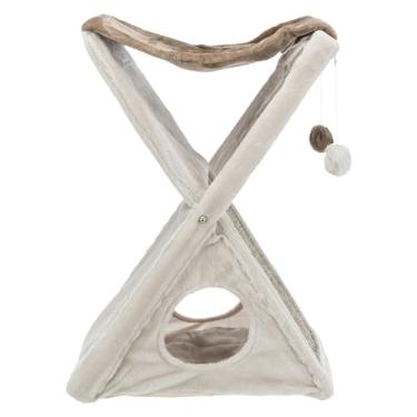 Imagem de TRIXIE Rede dobrável para gatos Miguel | Pompons pendentes | Almofada de arranhar | Caverna de gato