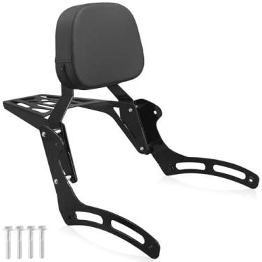 Imagem de NOVALLA Sissy Bar com bagageiro adequado para Kawasaki Vulcan 900 VN900 Classic Custom 1996-2025 (preto)