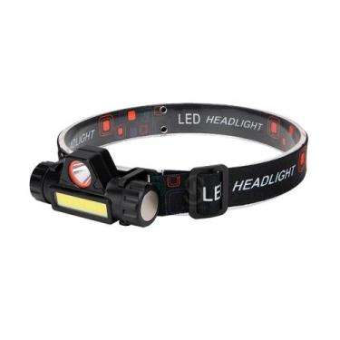 Imagem de Lanterna De Cabeça Led Recarregável 2 Tipos De Iluminação Longa e Ambi