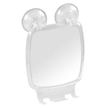 Imagem de Espelho Fazer Barba Tomar Banho Porta Gilete Box Com Ventosa Cor da mo