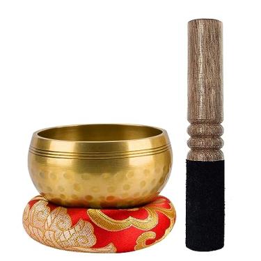 Imagem de Conjunto de tigela tibetana para cantar da Musiin, tigela de som de meditação feita à mão no Nepal para yoga, cura de chakras, atenção plena e alívio do estresse