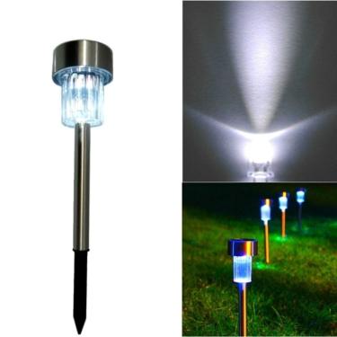 Imagem de Luminaria Solar Jardim Espeto Balizadora Automatica Luz Led Poste Recarregavel Luz Do Dia
