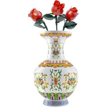 Imagem de Vaso de quebra-cabeça 3D YIZHOR LED Flower para adultos com 200 peças