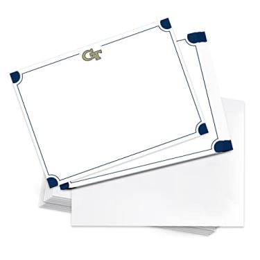 Imagem de Desert Cactus Georgia Tech Pacote com 10 cartões de notas, papelaria, cartolina, jaquetas amarelas GT Institute of Technology, inclui envelopes, memorando, festa de agradecimento (cartão 4a)