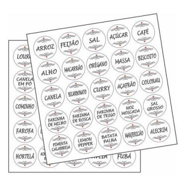 Imagem de 50 Etiquetas De Temperos E Grãos Essenciais P/ Cozinha 4cm Desenho Imp