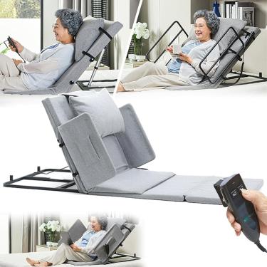 Imagem de Travesseiro elétrico de cunha, elevador de travesseiro, encosto da cama de levantamento ajustável/ 2-65 °, carga: 80kg-100kg, guardrail removível, reduza os cuidadores de carga, para idosos/