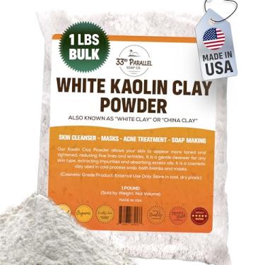 Imagem de 33RD PARALLEL SOAP CO. Pó De Argila Caulim Branco Orgânico (1 Lb / 16 Oz) 100% Natural, Grau Cosmético, Tratamentos Faciais, Máscaras Fabricação Sabão, Cremes, Loções, Bombas Banho, Porcelana E Outr