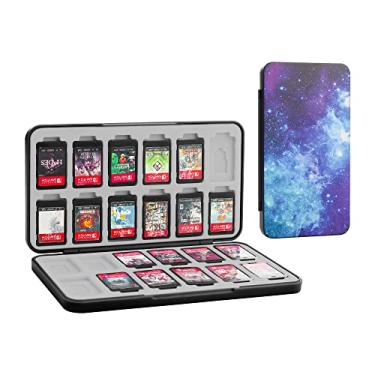 Imagem de GLDRAM Capa Para Nintendo Switch/Lite/Oled - 24 Compartimentos Jogos E Micro Sd, Armazenamento Com Revestimento Macio, Suporte Cartuchos Portátil Fecho Magnético (Céu Estrelado)