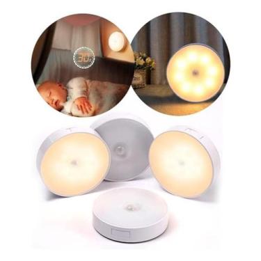Imagem de Mini Luminária Led Sem Fio Luz De Parede Sensor Automático Multiuso Qu