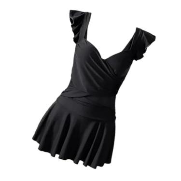 Imagem de UGPLM Maiô feminino respirável, moderno, decote em V profundo, vestido de banho feminino, roupa de banho para praia, festa, piscina, viagem, férias, spa, L