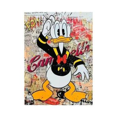 Imagem de Pintura Em Tela De Arte Grafite Do Pato Donald Decoração De Parede Par