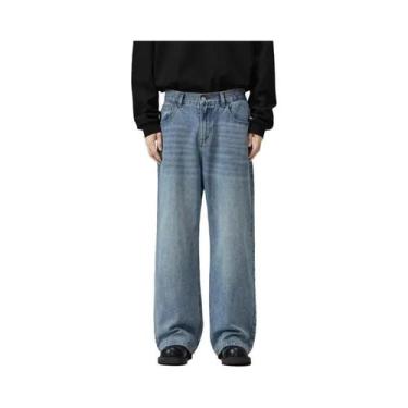 Imagem de Calça Jeans Masculina Solta - Estilo Hip Hop Retrô com Perna Larga, BR