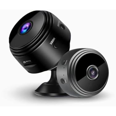 Imagem de Mini Câmera Espiã WiFi 1080p De Segurança Magnética Sem Fio Casa Inteligente Bateria 150mAh De emergencia Suporta Cartão 128GB Base 360° Acessórios e Carregador USB