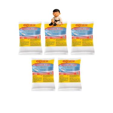 Imagem de Kit 5 Tablete Pastilha Pedra Cl Estabilizado Genclor T-200 Genco - 000