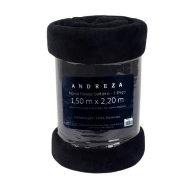 Imagem de Cobertor Solteiro Fleece Microfibra Liso Andreza Cor Preto