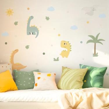 Imagem de Adesivo de Parede Tema Dinossauro Infantil Lavável Seguro Fácil Aplicação Ideal Para Quarto de Criança Bebê Menina Menino