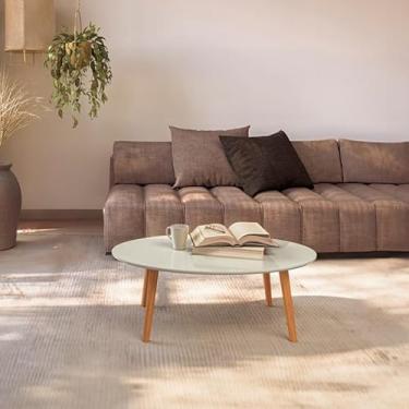 Imagem de Mesa de Centro Oval Lisboa Off White/Frejó - Dalla Costa