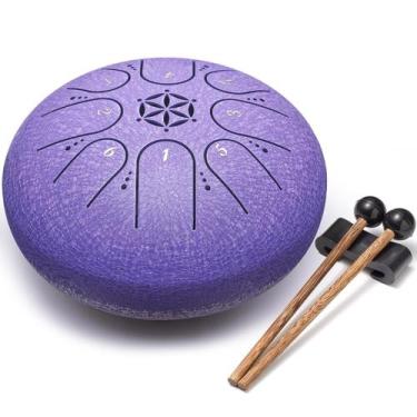 Imagem de Tambor de língua de aço PUJONI Instrumento musical de 6 polegadas e 8 