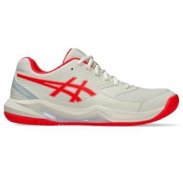 Imagem de ASICS Tênis feminino Gel-Dedicate 8 Pickleball, Creme/Vermelho Flash, 38