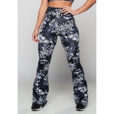 Imagem de Calça Feminina Flare Estampada Pantalona Cintura Alta Mvb Modas-Feminino